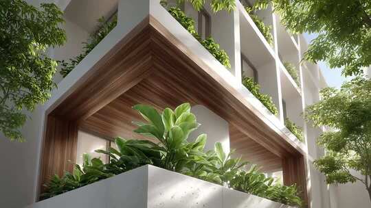 绿植环绕的现代建筑设计
