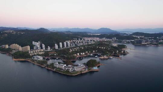 航拍千岛湖旅游度假村