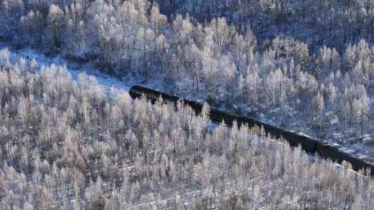 穿越大兴安岭林海雪原冻土雾凇地带的绿皮火车 (6)