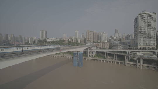 重庆菜园坝长江大桥嘉陵江航拍视频素材模板下载