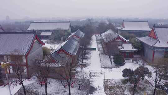 楼观台 雪景视频素材模板下载