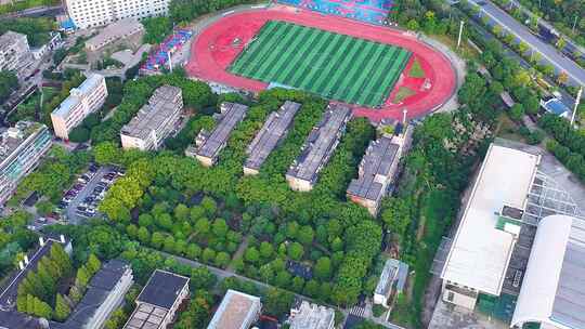 湖南财政经济学院航拍长沙市大学校园风景风视频素材模板下载