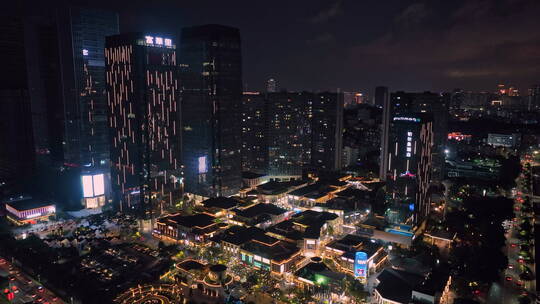 大湾区珠海富华里欧洲风夜景航拍