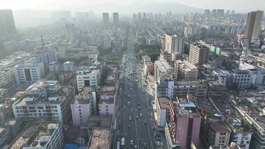 普宁市航拍广东省揭阳市城镇建筑风光住宅区