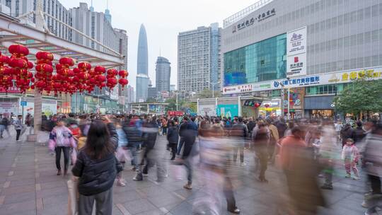 8K深圳东门步行街延时2