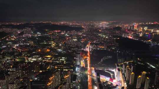 城市夜景航拍 城市夜景