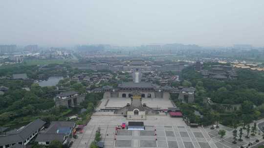 航拍湖北襄阳盛世唐城景区襄阳唐城影视基地