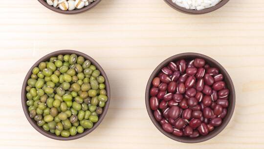 红豆绿豆薏米杂粮组合营养粥食材4k平移