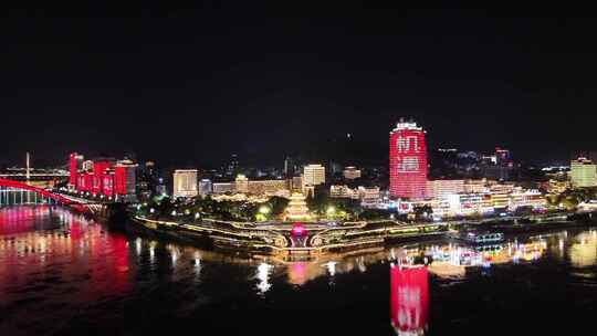 四川宜宾合江门广场夜景