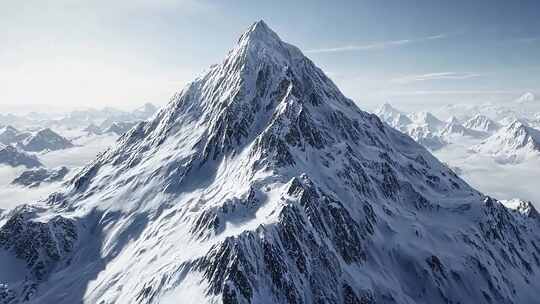 航拍冬季雪山