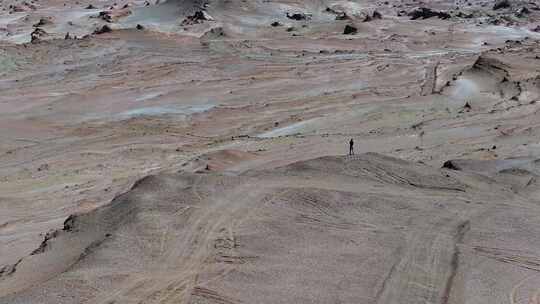 青海海西茫崖火星公路航拍4k视频