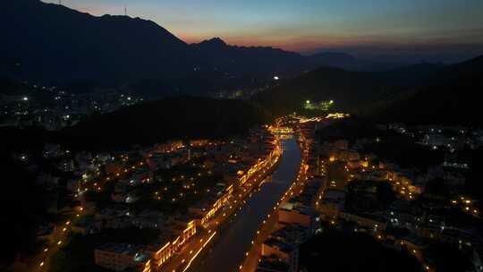 信宜市钱排镇双合村夜景航拍