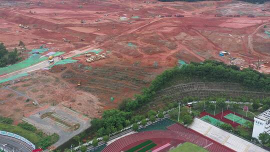 航拍深圳龙华区观澜工程施工视频素材模板下载