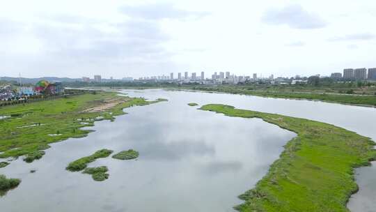 河道风景航拍