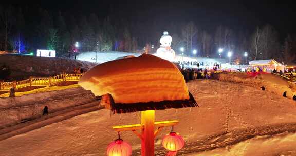 雪乡夜景俯瞰