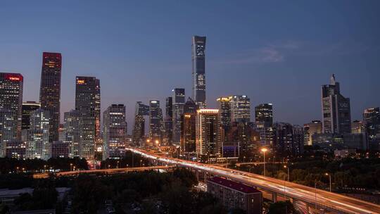 北京国贸CBD夜景繁华都市延时全景