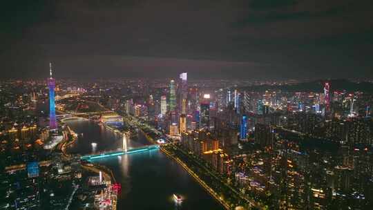 广州夜景航拍视频素材模板下载