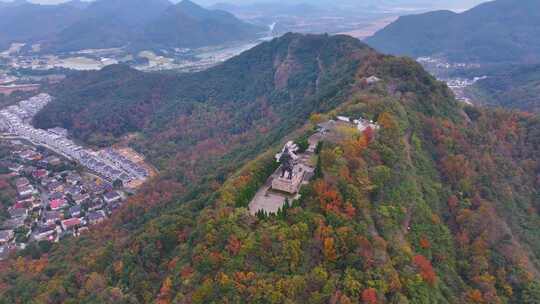 浙江绍兴会稽山大禹陵景区航拍越城区风景大