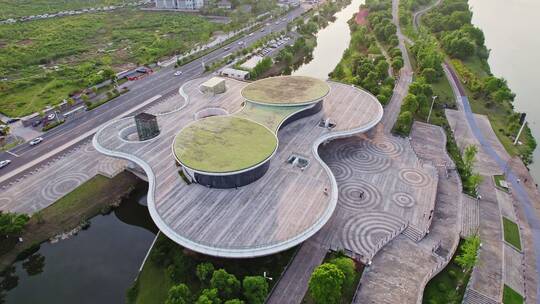 鸟瞰上虞城市阳台,上虞e游小镇