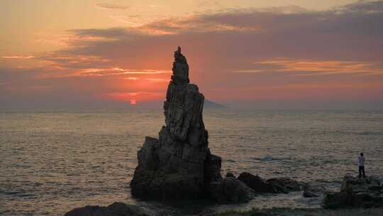 地质公园 海浪 晚霞 大海