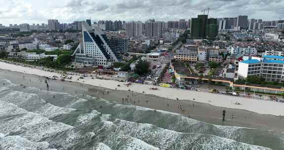 北海侨港海滩海景航拍