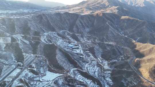 航拍雪景 唯美冬日空镜 立冬 冬至节气