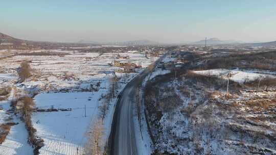 航拍雪景 唯美冬日空镜 立冬 冬至节气