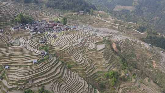 航拍加榜梯田从江梯田