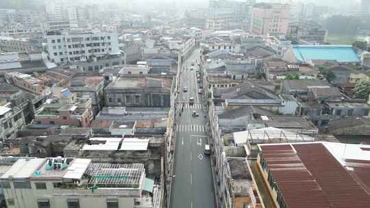 广东省江门市台山市台城历史文化街区航拍