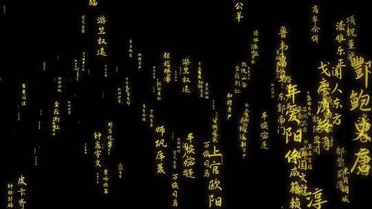 百家姓文字飘出视频素材3