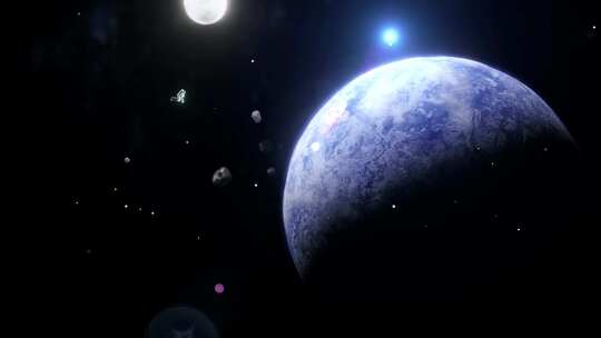 浪漫太阳系星球漫游科幻未来星系背景VJ大屏视频素材模板下载