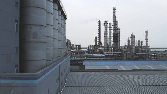 石油化工企业炼油厂4k航拍视频素材模板下载