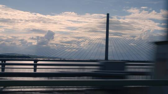 英国苏格兰东海岸昆斯费里大桥景观2视频素材模板下载