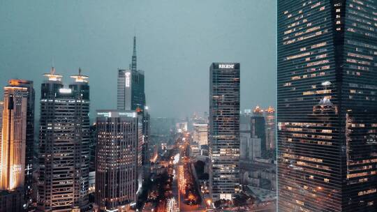 上海陆家嘴夜景航拍