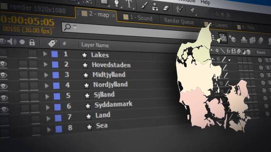 丹麦王国地图套件AE模板
