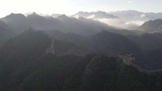 北京河北承德金山岭长城壮观大气云海航拍视频素材模板下载