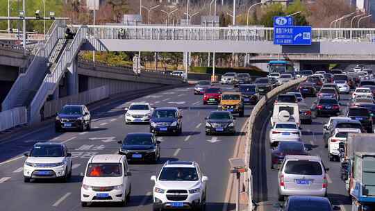 北京车流堵车城市道路交通