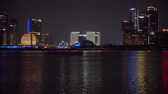 杭州钱江新城城市阳台夜景