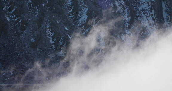 四川巴郎山4k素材雪山风景云雾