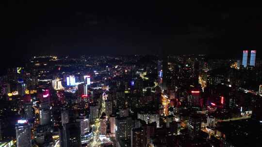 贵州贵阳城市夜景航拍