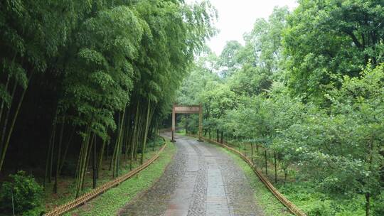 浙江杭州富阳区黄公望隐居地纪念馆航拍