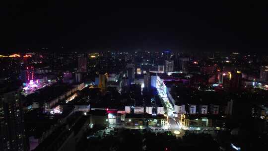 河南平顶山城市夜景航拍