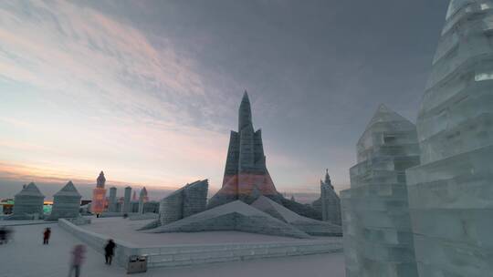 哈尔滨冰雪大世界延时摄影