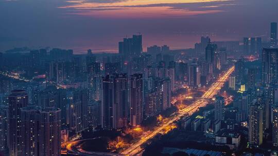 【正版素材】夜景滨海大道