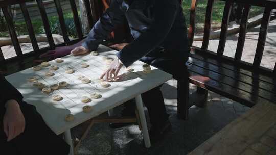 下象棋公园老头9068视频素材模板下载