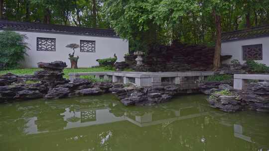 园博园雨天江南园林建筑雨天国风氛围