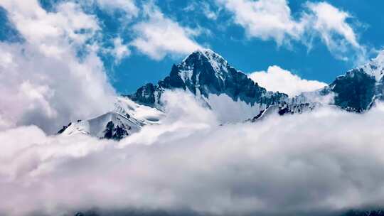 新疆/独库公路/天山/雪山/航拍/延时