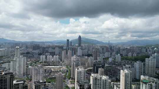 航拍温州鹿城区城市建设