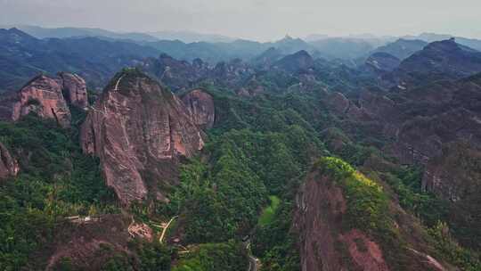 湖南邵阳崀山丹霞地貌航拍