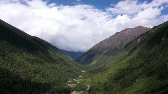 西藏航拍 高原旷野 高山草地